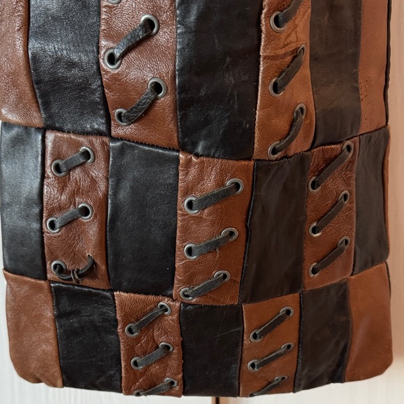 Brown and Black Patchwork Tote Bag - Picture 3 of 5